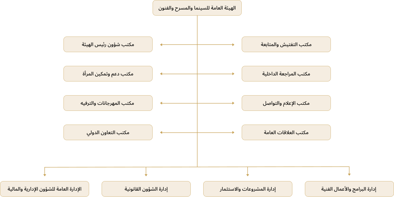 الهيكل التنظيمي للهيئة العامة للسينما والمسرح والفنون